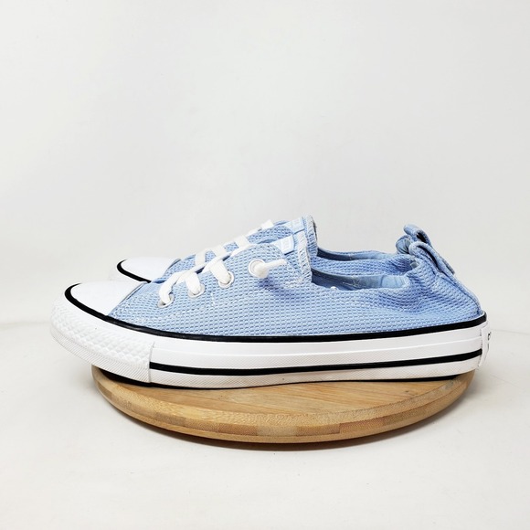 Converse Shoreline Shoes Womens 8 Light Blue Slip On Sneakers Cinch Heel - Picture 2 of 13